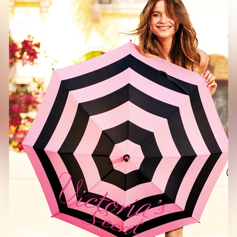 RARE Victoria’s Secret Pink & Black Patterned Umbrella – NWT Promo